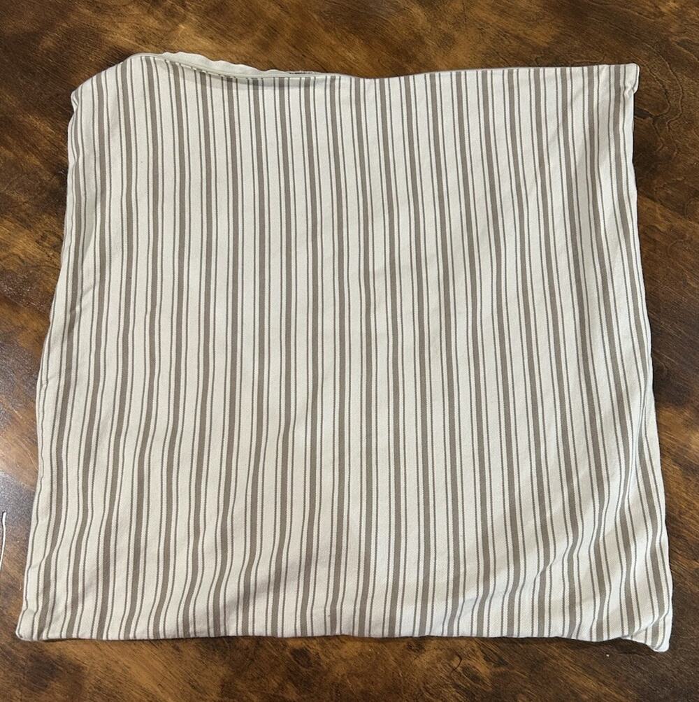 Lauren Ralph Lauren Striped Cotton Pillow Sham 20x20 Coastal Farm Tan Cream